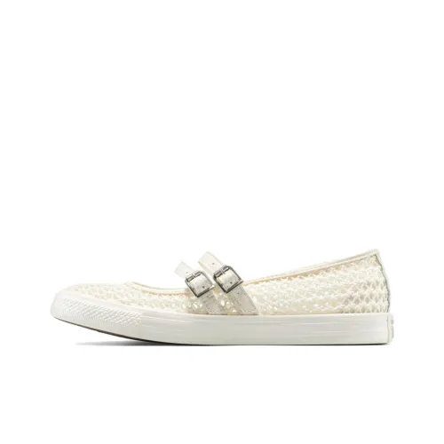 Converse Chuck Taylor All Star Плоская подошва Туфли Мэри Джейн Женские Белые