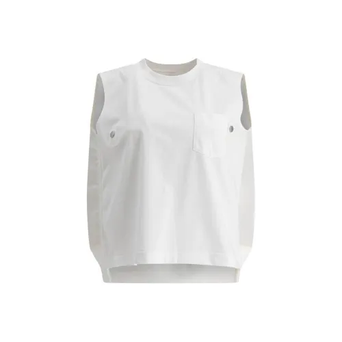 Sacai 2025 Spring Summer Майка Женская Белая