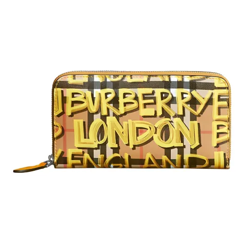 Burberry Коровья кожа Держатель для карт кошелек Женские Желтый