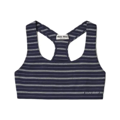 MIU MIU SS24 Майка Женская Синяя