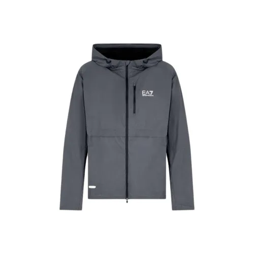 EMPORIO ARMANI EA7 SS25 Куртки и Пальто Мужской Темно-Серый