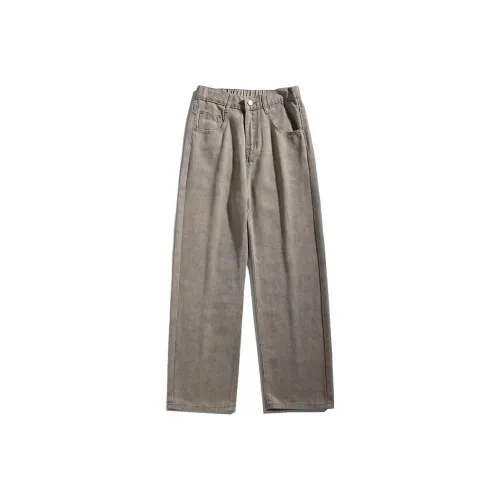 KEIRANDUN Повседневные брюки Унисекс Хаки Серый