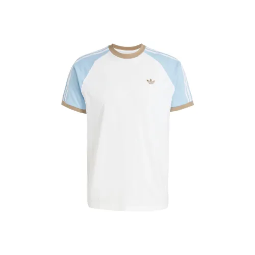 Adidas Originals T-Shirt Мужской Белый Розовый Синий Белый Goods Коричневый