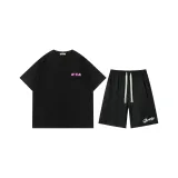 Черная рубашка с короткими рукавами+черные шорты