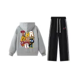 Серый свитшот + черные штаны D619