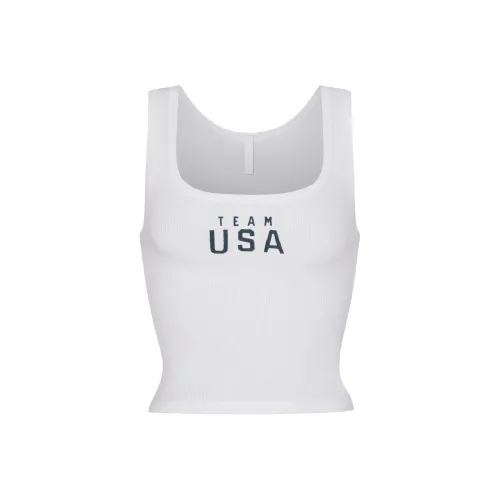 Skims USA Олимпийская Команда Co Branded Белый/Белый Женские Майки