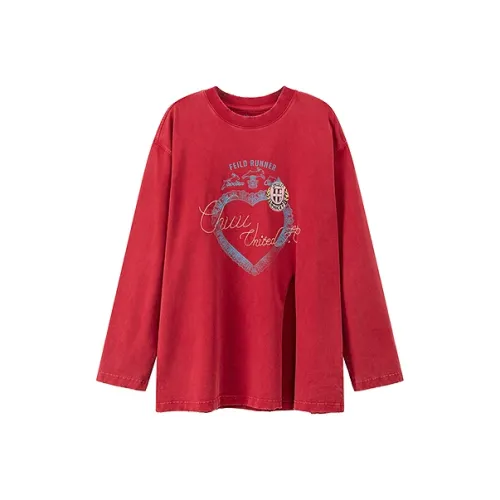 CHUU Винтажная красная женская футболка