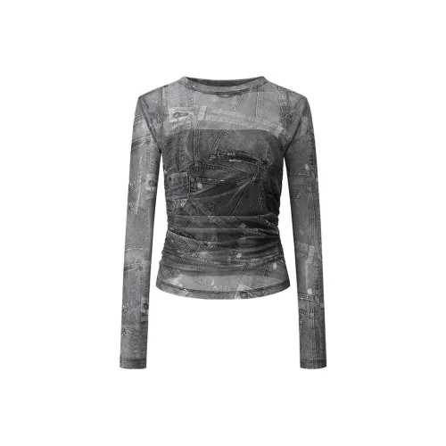 Showroom Plus Деним Черный Женские Т-Рубашки