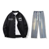 Set (Black Shirt + Vintage Blue Jeans)  
Комплект (Черная рубашка + винтажные синие джинсы)