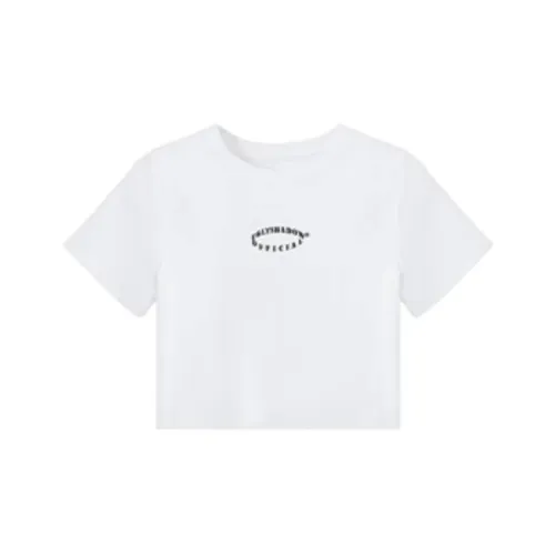 Qiu Meatyao T-Shirt Женская Сплошного белого цвета