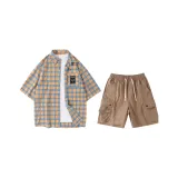 Set (верх желтый сетка + низ хаки)