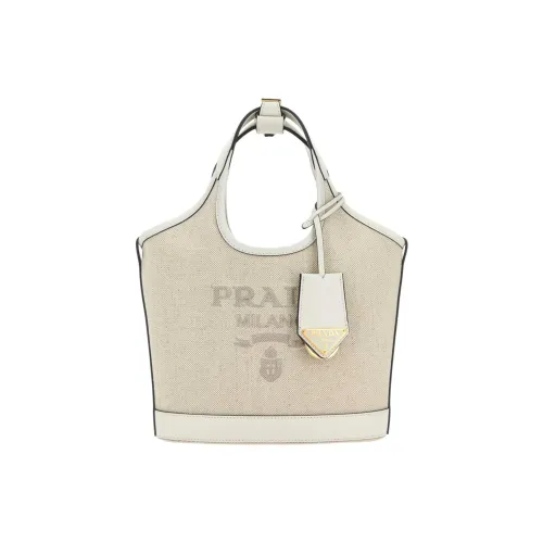 PRADA Linen Tote Bag Mini Women's White