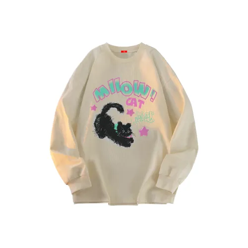 MIIOW Trend Party series Рукав с оборванным плечом T-рубашка Унисекс Абрикос