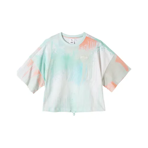 PUMA x POP MART T-рубашка Женская Белая Полная с принтом