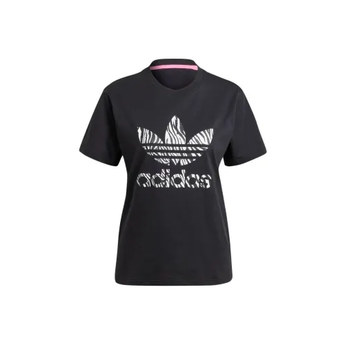 adidas originals Zebra Animal Print Черные Женские Футболки
