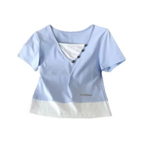 SYEEE WITH U T-Shirt Женская Небесно-Синий