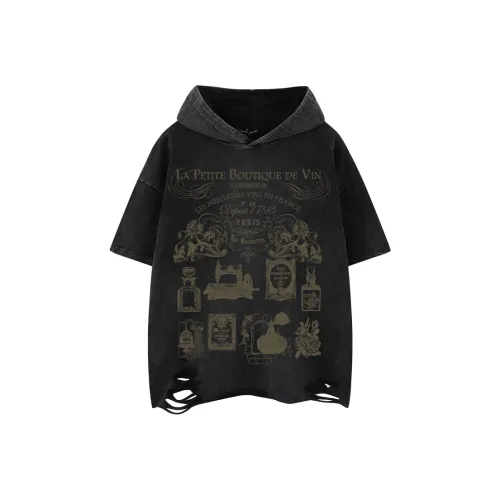 BEAR UNION Рукав с оборванным плечом T-рубашка Унисекс Черный