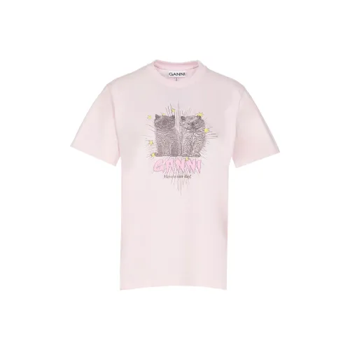 GANNI Розовые Женские Футболки