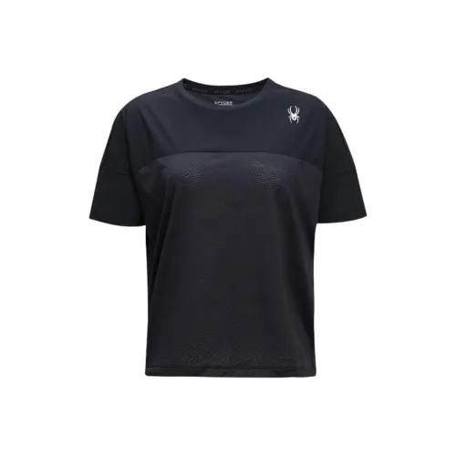 SPYDER Тренировка Рукав с оборванным плечом T-рубашка Женская Черная