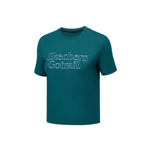 Skechers Mountain and Wild Outdoor Series SS25 T-Shirt Женская Глубокое море Зеленый 006U