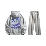 Комплект одежды (Свитшот серого цвета Фотиния + Светло-синие джинсы)