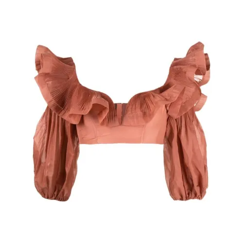 Zimmermann Пламенно-оранжевый Женские Короткие Топы