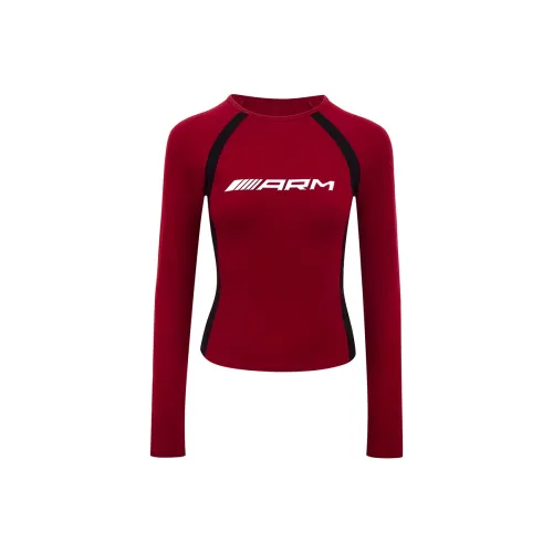 Ariseism Standard High Frequency Patchwork Long Sleeved T-Shirt Осенний Зимний New Arrival Slim Fit Inner Top Women's