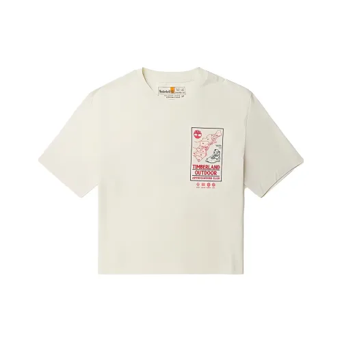 TIMBERLAND Винтажные белые женские футболки с коротким рукавом