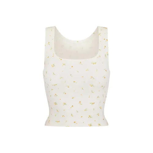 SKIMS SS24 COTTON Collection Хлопок RIB TANK Топ Женские MARIGOLD ROSEBUD Принт Маригольд Розебуд Принт