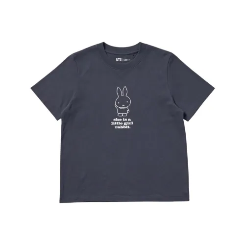 UNIQLO x MIFFY Коллаборация T-рубашка Женская Темно-серая