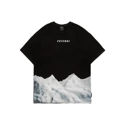 FEICHAI Прямой крой T-рубашка Унисекс Черный