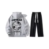 Комплект одежды (Серый топ Фотиния + Черные джинсы)