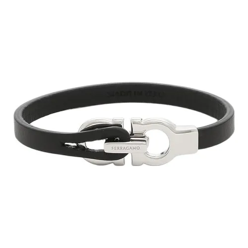 FERRAGAMO Кожа Латунь Кожаные ремни Мужской Черный Ширина 4CM