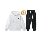 Флисовая подкладка, термический, белый свитшот, комплект