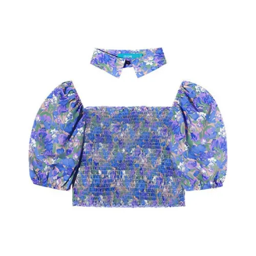 I'M ONE Мечтательный Цветочный Фиолетовый Женские Короткие Топы