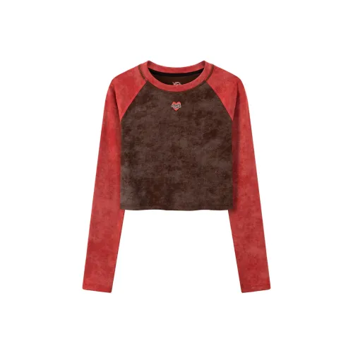 CHUU T-Shirt Женская Винтажный Красный