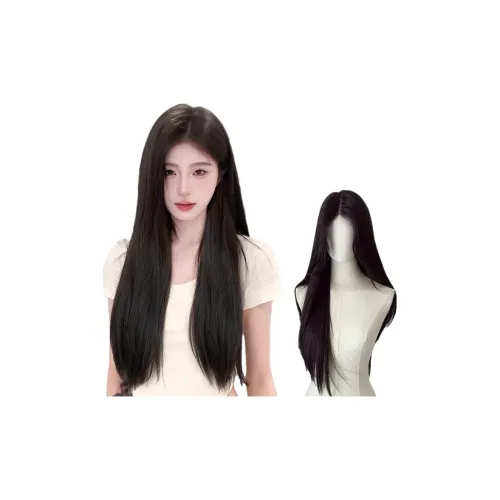 YOUXI Мягкий Wig Длинные Прямые Волосы Полная Набор Стиль Forehead Lace Бесшовный Средняя Разделка Интернет Модный