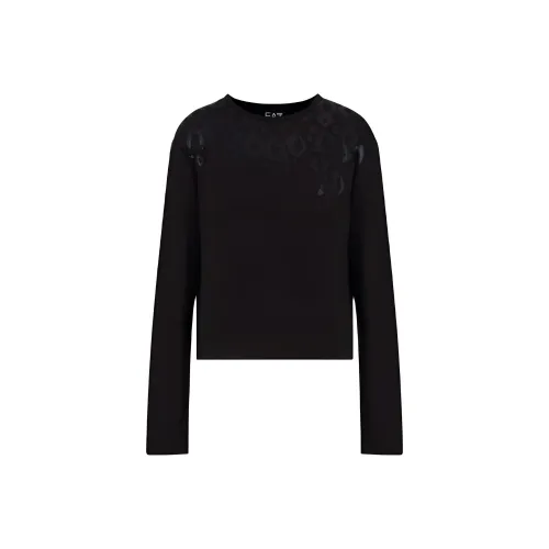 EMPORIO ARMANI EA7 Черные Женские Футболки