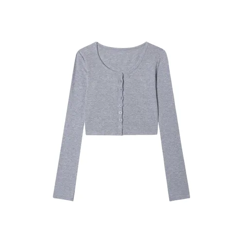 SLEEP AT 11 T Рубашка Женская Серого цвета