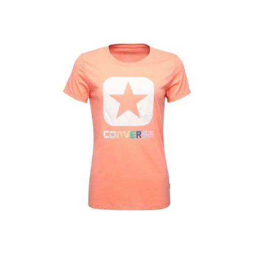 Конверс T-Shirt Женская Ярко-Оранжевая
