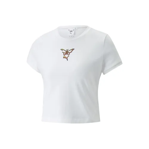 PUMA ESS DUA LIPA Тонкий Tee T Рубашка Женская Белая