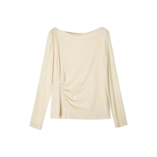 C+IMPRESS Длинный рукав Т-рубашка Женская Айвори