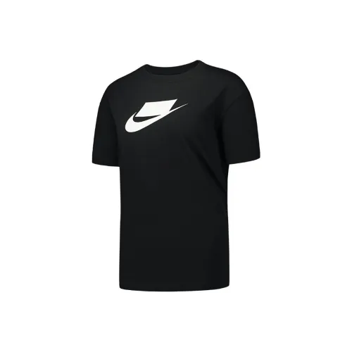 Nike Рукав с оборванным плечом T-рубашка Женская Черная