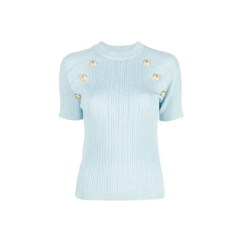 BALMAIN FW22 Свитер Женский Светло-Синий