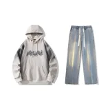 Set (Ecru Top + Vintage Blue Jeans)  
Комплект (Топ экрю + Джинсы винтажные синие)