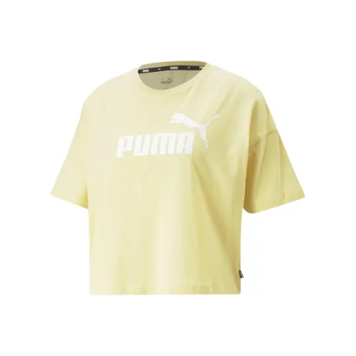 PUMA Essentials Cropped Logo Tee T-Shirt Женская Желтая