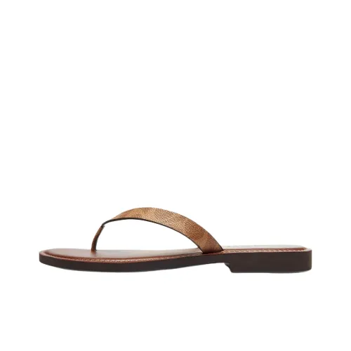 COACH Резина Подошва Шлепанцы Женские Коричневый