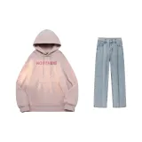 Set (Pink Top + Blue Mud Jeans)  
Комплект (Розовый топ + Синие джинсы цвета грязи)