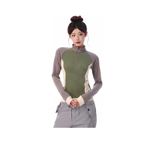 SLEEP AT 11 T Рубашка Женская Серая Зеленая