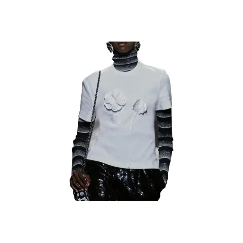 CHANEL Рукав с оборванным плечом T-рубашка Женская Белая